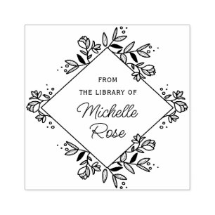 modern lijst uit de bibliotheek van boekstempel 	rubberstempel