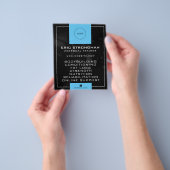 Modern lijst zwart-blauw flyer (Hand)