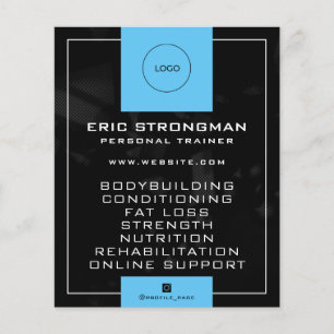 Modern lijst zwart-blauw flyer