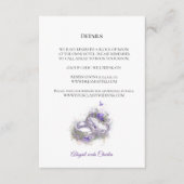 Modern Lila bruiloft uitnodigingsdetail Informatiekaartje (Voorkant)