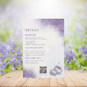 Modern Lila bruiloft uitnodigingsdetail Informatiekaartje