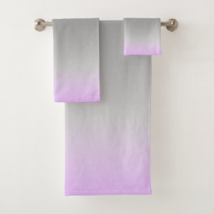 modern lila - grijs ombré - badhanddoekset bad handdoek