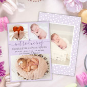 Modern Lila meisje Aankondiging Foto Collage