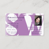 Modern Lila Paars wit met foto en monogram Visitekaartje (Achterkant)