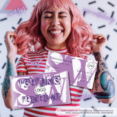 Modern Lila Paars wit met Logo en monogram Visitekaartje