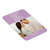 Modern Lila Paarse Bewaar de datum Bruiloft Foto Magneet (Rechterzijde)