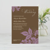 Modern Lilac/Brown Floral Wedding Invitation (Debout devant)