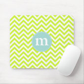 Modern Lime Green Chevron Aangepast Muismat (Met muis)