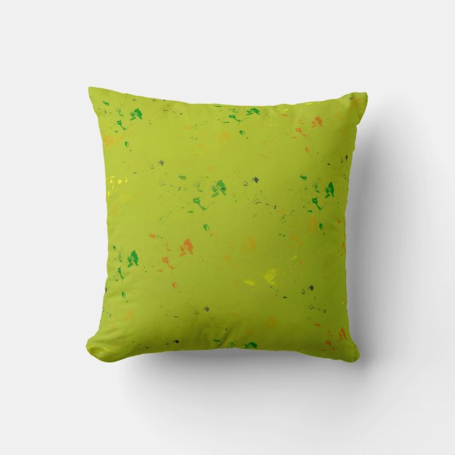 Modern Lime Green Confetti Sierkussen (Voorkant)