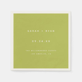 Modern Lime Green Custom Wedding Names Servet