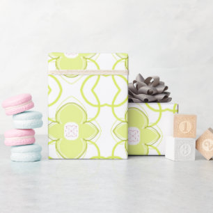 Modern Lime Green en White Artsy Cadeaupapier