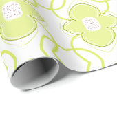 Modern Lime Green en White Artsy Cadeaupapier (Rol Hoek)