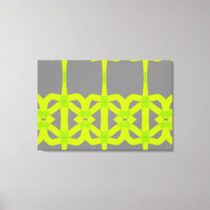 Modern Lime Green Grey Abstract Custom Canvas Art Afdruk