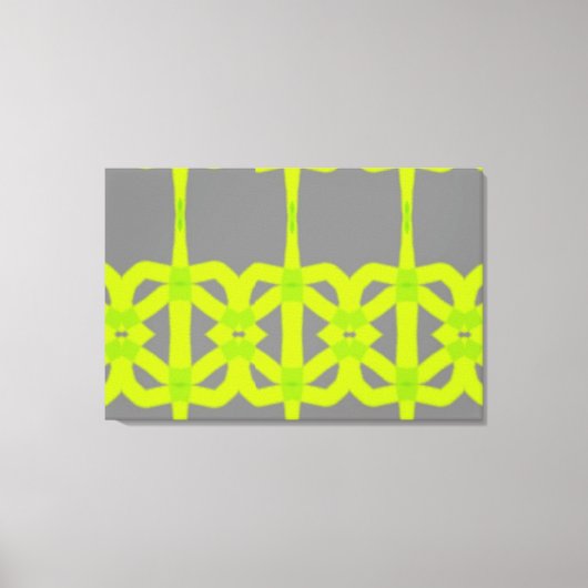 Modern Lime Green Grey Abstract Custom Canvas Art Afdruk (Voorkant)