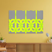 Modern Lime Green Grey Abstract Custom Canvas Art Afdruk (Insitu (Woonkamer))