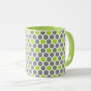Modern Lime Green Grey Geometric Pattern Mok