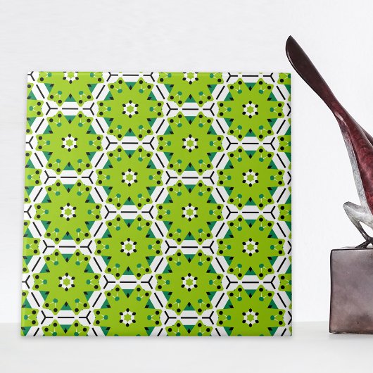 Modern Lime Green Hexagon Geometric Pattern Tegeltje