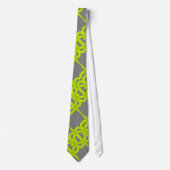 Modern Lime Green Silver Grey Pattern Stropdas (Voorkant)