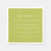 Modern Lime Green Wedding Custom Fun Facts Servet (Voorkant)