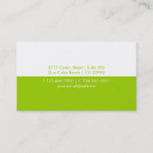 Modern Lime Green White Profile Card Visitekaartje (Achterkant)