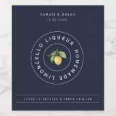 Modern Limoncello Liqueur Logo Beverage Label Wijn Etiket (Enkel label)