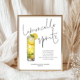 Modern Limoncello Spritz Recept Vrijgezellenfeest Poster