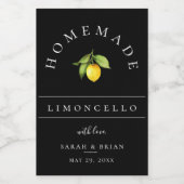 Modern Limoncello Zwart Mini Drank Label Wijn Etiket (Enkel label)