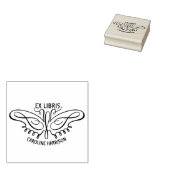 Modern Line Art Vlinder Ex Libris Boek Rubberstempel (Gestempeld)