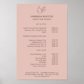 Modern, Line Art, Vrouw, Blad, Salon, Prijslijst Poster (Voorkant)