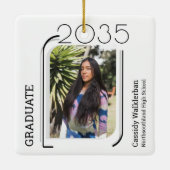 Modern Lines Photo Afstuderen Keramisch Ornament (Achterkant)