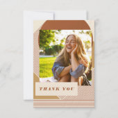 Modern Lines Terracotta 2 Photo Afstuderen Bedankkaart (Voorkant)