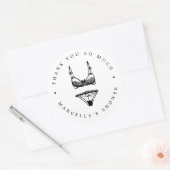 Modern Lingerie Shower Dank je Ronde Sticker (Envelop)