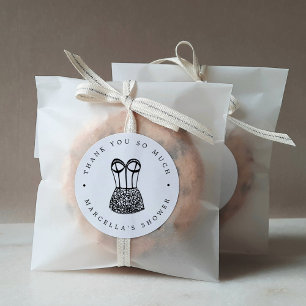 Modern Lingerie Shower Dank je Ronde Sticker