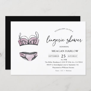 Modern Lingerie Shower Onderkleding Party Invitati Kaart