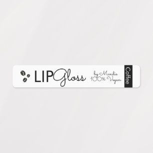 Modern Lip Gloss Coffee Vegan Branding Packaging Labels