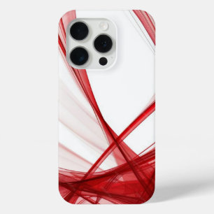 Modern Liquid Swirl Square Mosterd rood en wit iPhone 15 Pro Case