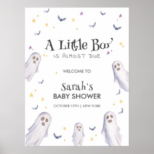 Modern Little Boo Stars Ghost Baby shower Welkom Poster