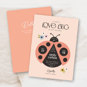 Modern Little Lady Love Bug Boho Roze Baby shower Kaart