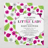 Modern Little Lady Pink lieveheersbeestje Baby sho Kaart (Voorkant / Achterkant)