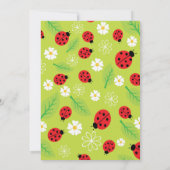 Modern Little Lady Red Ladybug Baby shower Kaart (Achterkant)