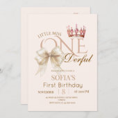 Modern Little Miss ONEderful First 1st Birthday Kaart (Voorkant / Achterkant)