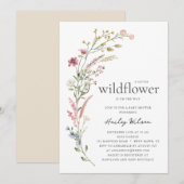Modern Little Wildflower Baby Shower Invitation (Devant / Derrière)