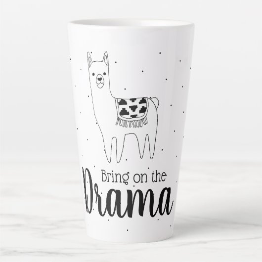 Modern Llama brengt de drama op Latte Mok (Voorkant)