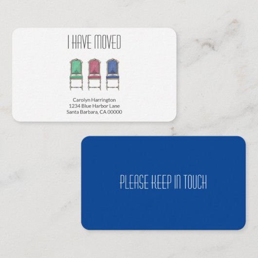 Modern l'Moving Announcement Minimal Informatiekaartje (Voorkant / Achterkant)