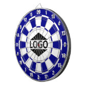 Modern Logo Afbeelding op blauw & wit Dartbord (Voorkant Rechts)