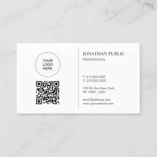 Modern Logo And QR Code Template Connect With Us Visitekaartje (Voorkant)