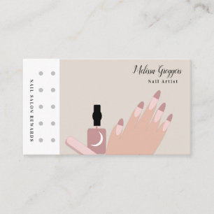 Modern Logo Beloningskaart Nagelstylist Visitekaartje