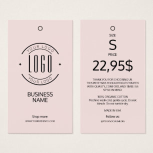 Modern logo blush roze kledinglabel hangtag visitekaartje