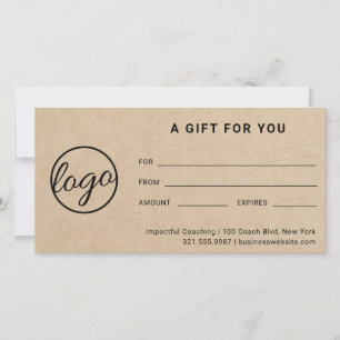 Modern logo eenvoudig rustiek cadeaubon