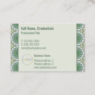 Modern Logo Elegant Spring Floral Abstract Groen Visitekaartje